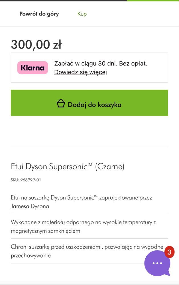 Etui Dyson Supersonic™ (Czarne)