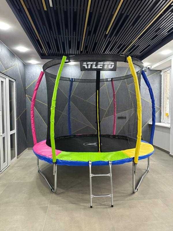 Дитячий батут Atleto з внутрішньою сіткою 183/252/312/374/404/490 см