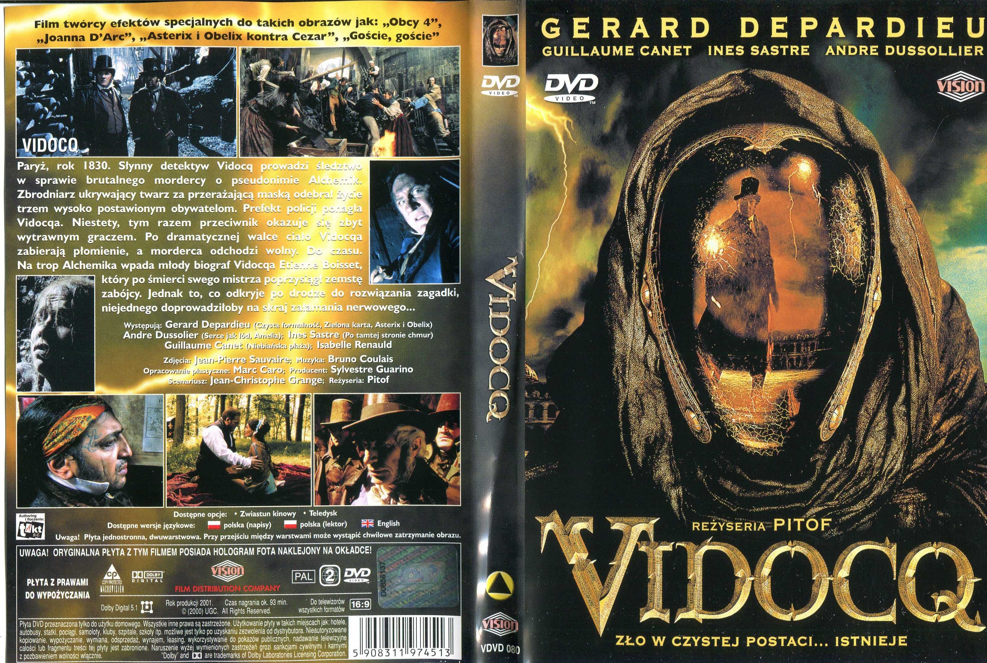 Vidocq płyta dvd