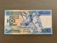 Nota de Portugal de 100 Escudos emitida em 1988
