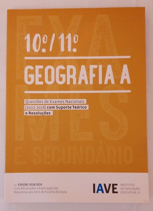 Livros Geografia A 11° ano exame, Guia estudo 10° ano e Questões exame
