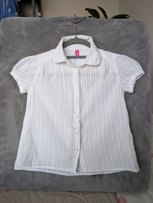 Koszula biała dla dziewczynki rozm 122