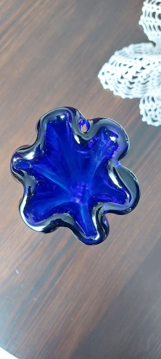 Kobaltowy granatowy wazon vintage prl