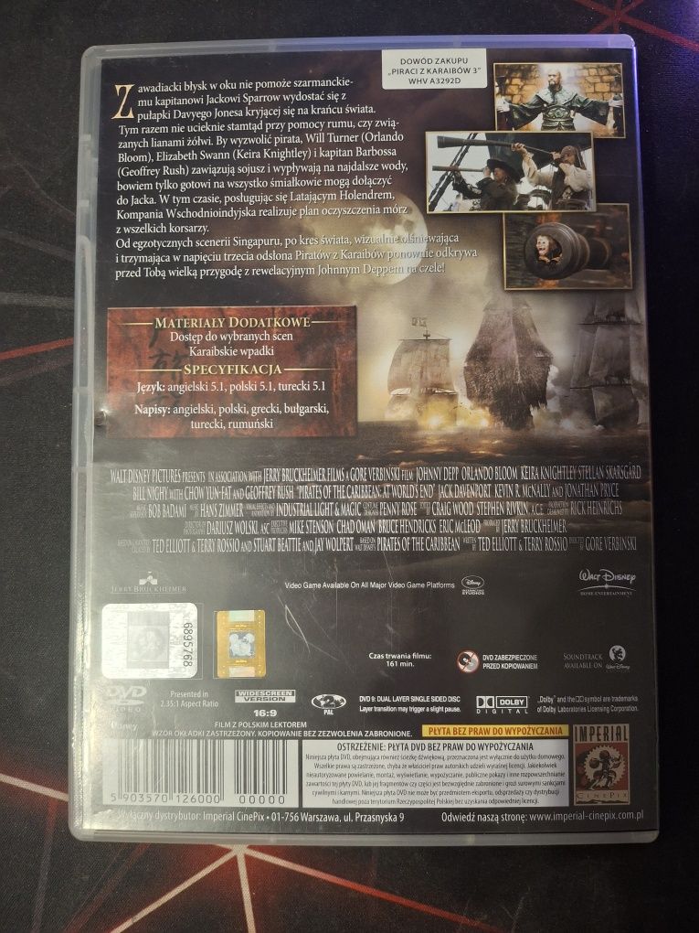Piraci z Karaibów Na Krańcu Świata [Lektor Polski] DVD