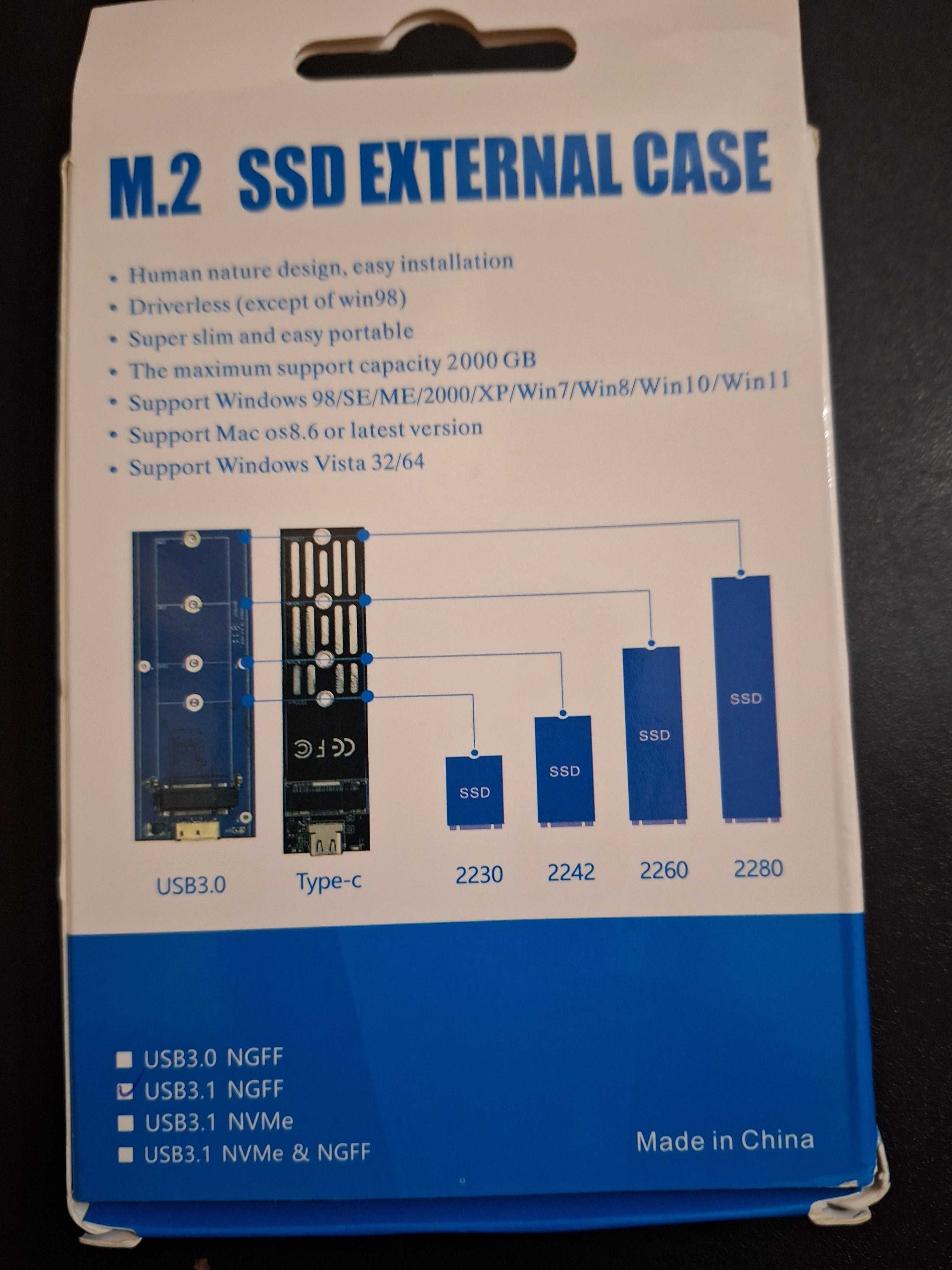 Зовнішня кишеня карман для SSD m2 NGFF 6Гбс, USB 3.1 Type-C
