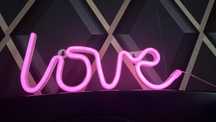 Neon LOVE różowy, lampka LED na USB