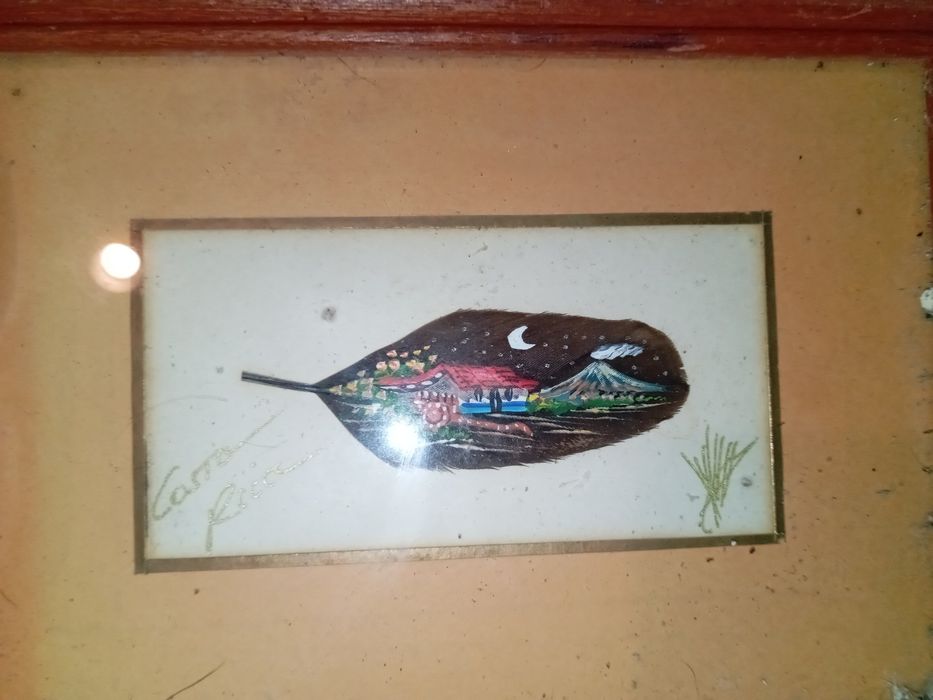 Pena assinada moldura pequena