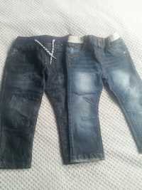 Jeansy dla chłopca na gumce 2 pary ocieplane