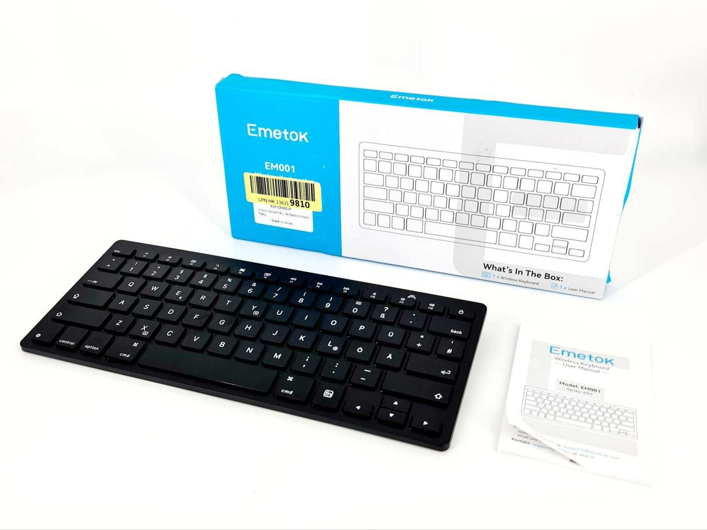 Klawiatura Bluetooth ultra cienka Emetok QWERTY DE