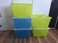 komplet 5 kartonów plastikowych na zabawki ikea