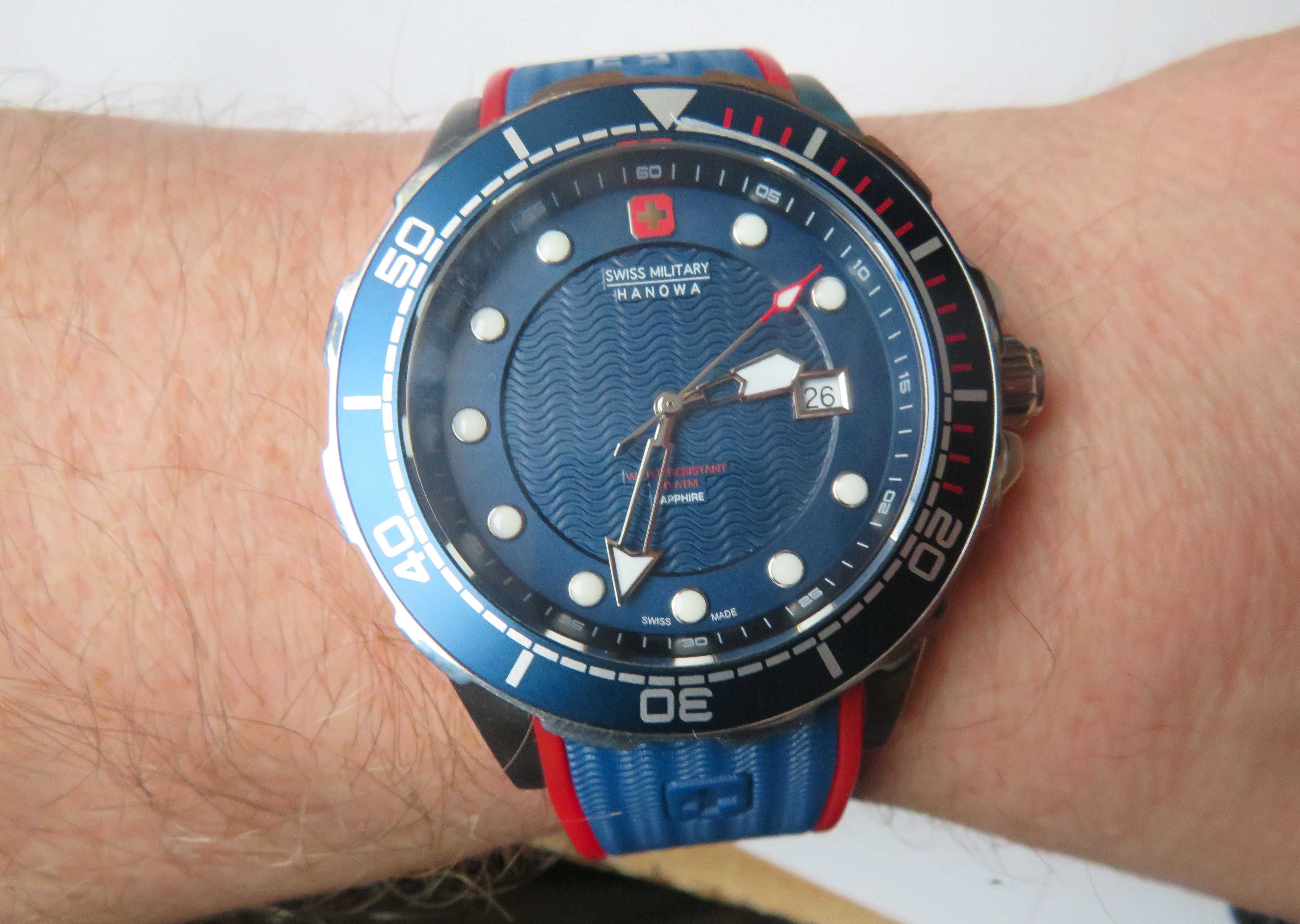 zegarek diver swiss  military hanowa neptun  wr 200  szkło szafirowe