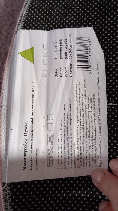 Dywan okrągły pudrowy róż