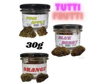 30g TUTTI FRUTTI Zestaw CBD. 10g BlueBerry +10g PineApple +10g Orange