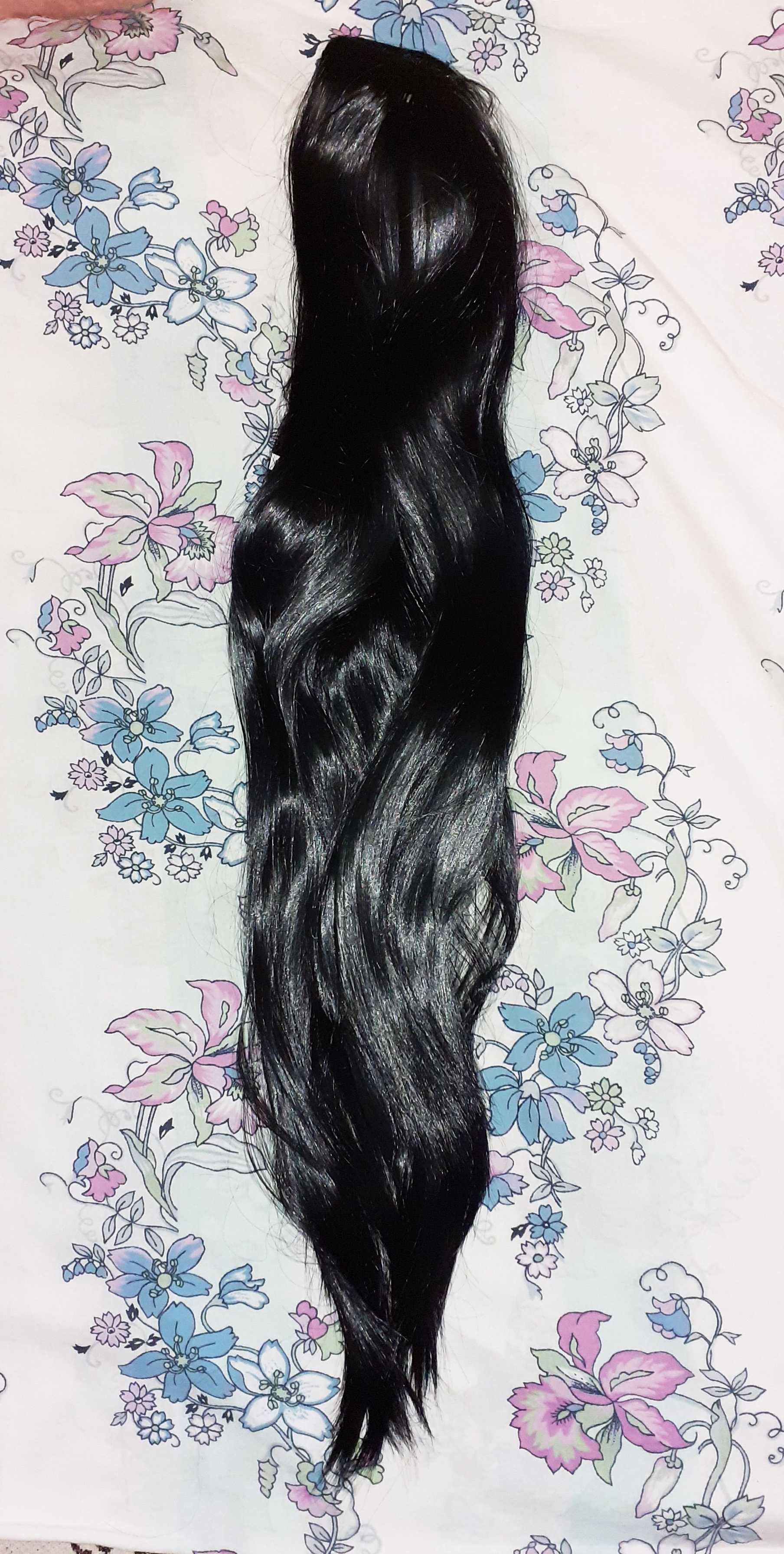 Черный парик из канекалона (искусственный), 70 см. 1 шт: новый