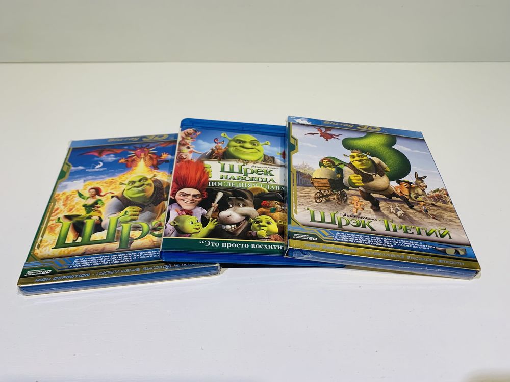 Blu-Ray ШРЕК 3 Части НОВЫЙ Лицензия Мультик DreamWorks