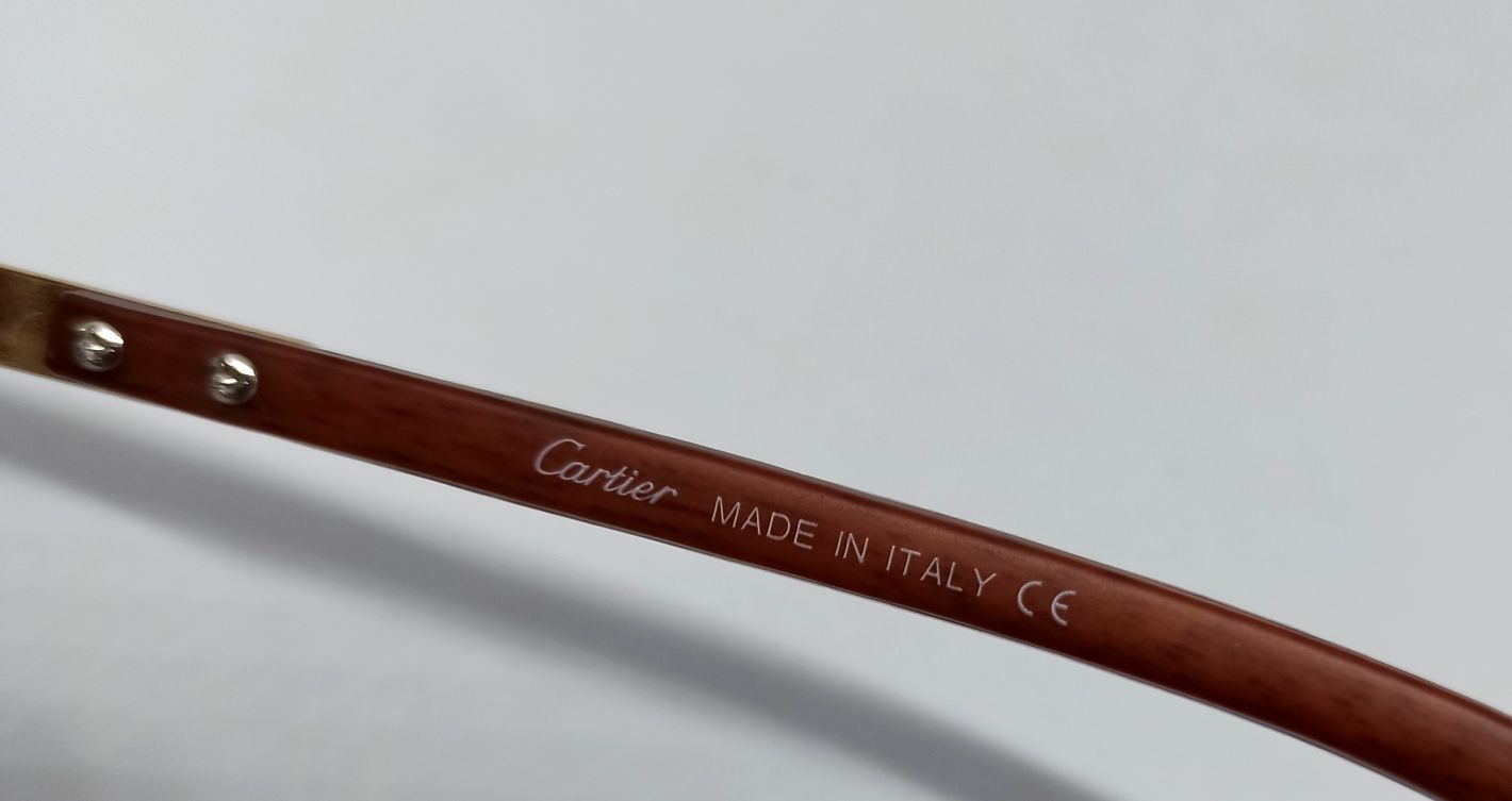 Cartier классика стильные очки  мужские коричневый градиент в зол мет