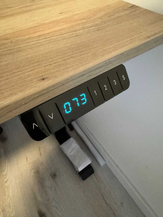 Biurko regulowane elektryczne 73-121 cm dąb arctic czarna noga