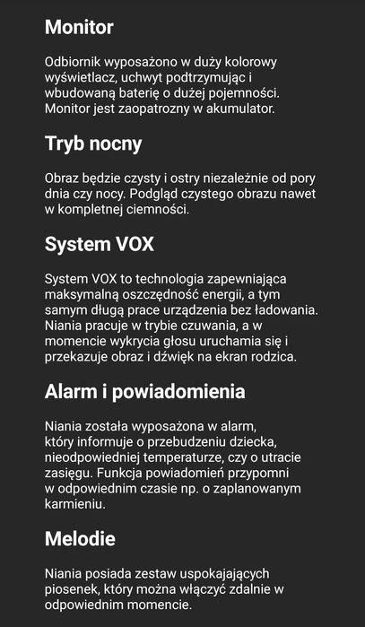 Niania elektroniczna VB603 stan idealny .