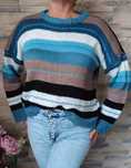 Sweter dzianina w paski 80%bawełna roz.L/XL.