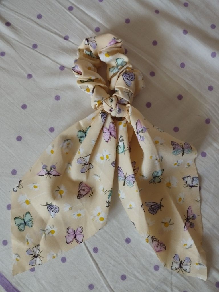Zestaw 5 frotek scrunchie z wstążkami