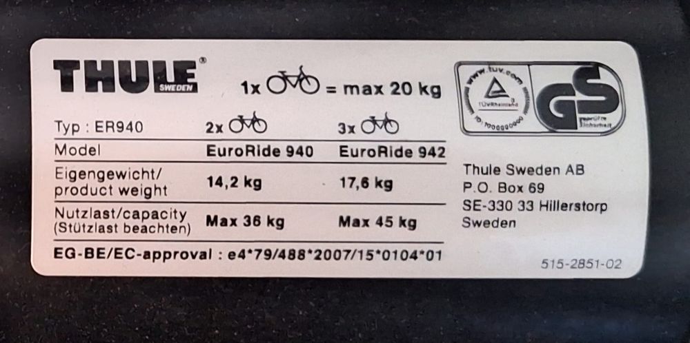 Bagażnik rowerowy Thule ER940 na dwa rowery