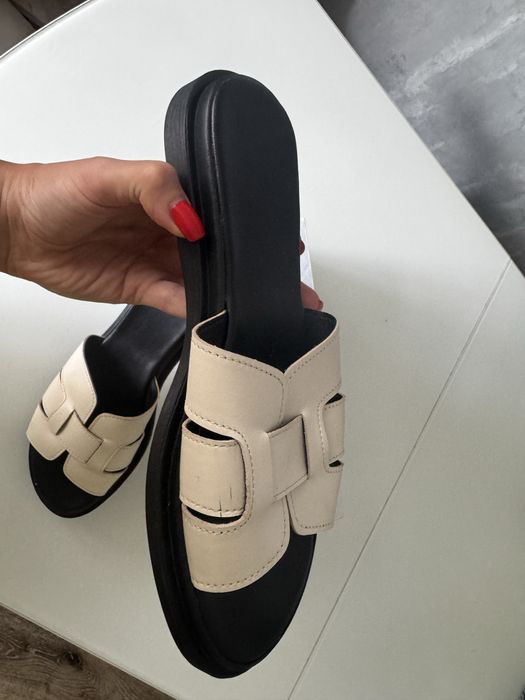 Шльопанці із натуральної шкіри, устілка 27 см