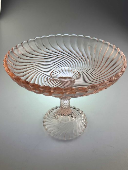 Patera rozalinowa  spirelli Ząbkowice Serwicki wys 17 cm