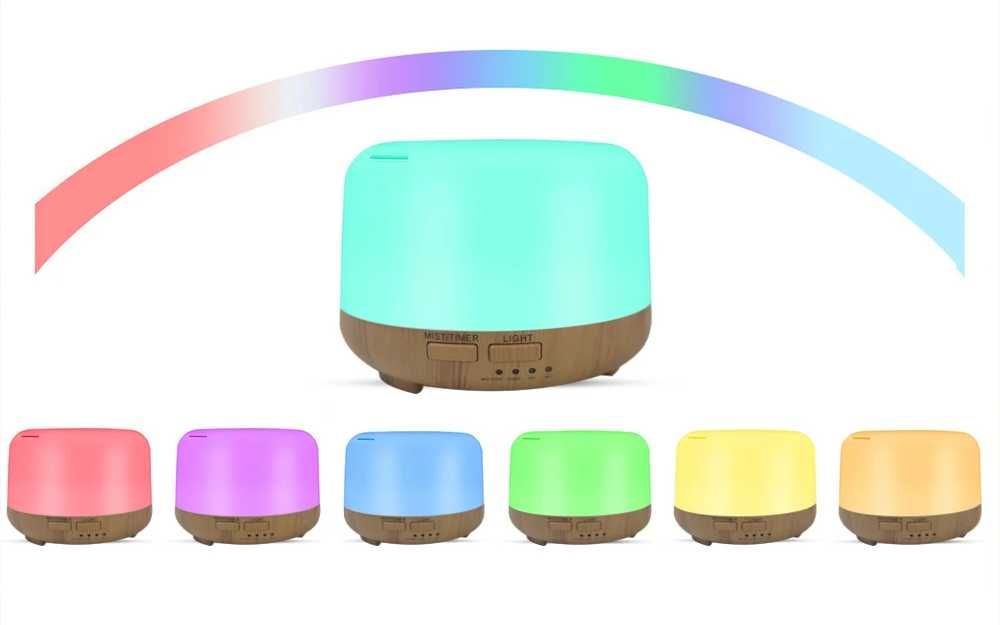 Nawilżacz powietrza dyfuzor zapachowy aromaterapia led + pilot 500 ml