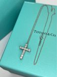 Кольє хрест в стилі Tiffany&Co Біле золото
