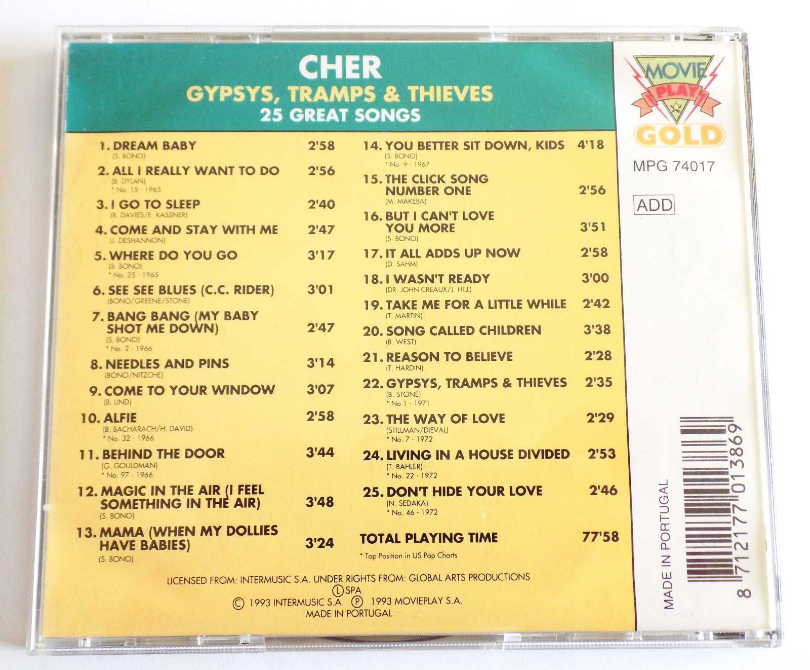 Cher - Gypsys, Tramps & Thieves 25 Great Songs - płyta CD