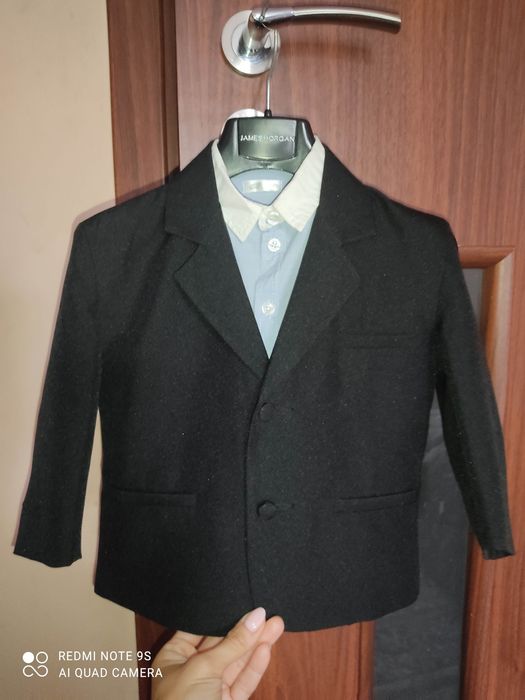 Klasyczna Stylowa czarna dziecięca marynarka na rok 74- 80-86 cm