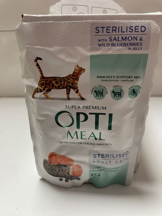 Корм для кастрованих котів вологий OptiMeal (Оптимил) 85 г, 12 шт