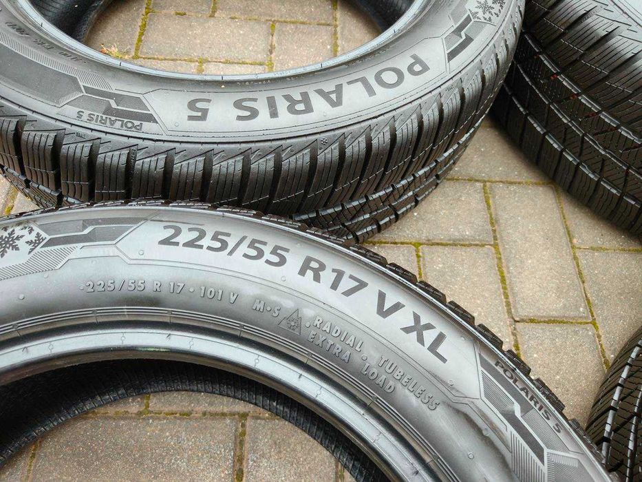 225/55 101V R17 BARUM Polaris 5 2021r 7.5mm ZIMOWE 4szt Opony Ładne
