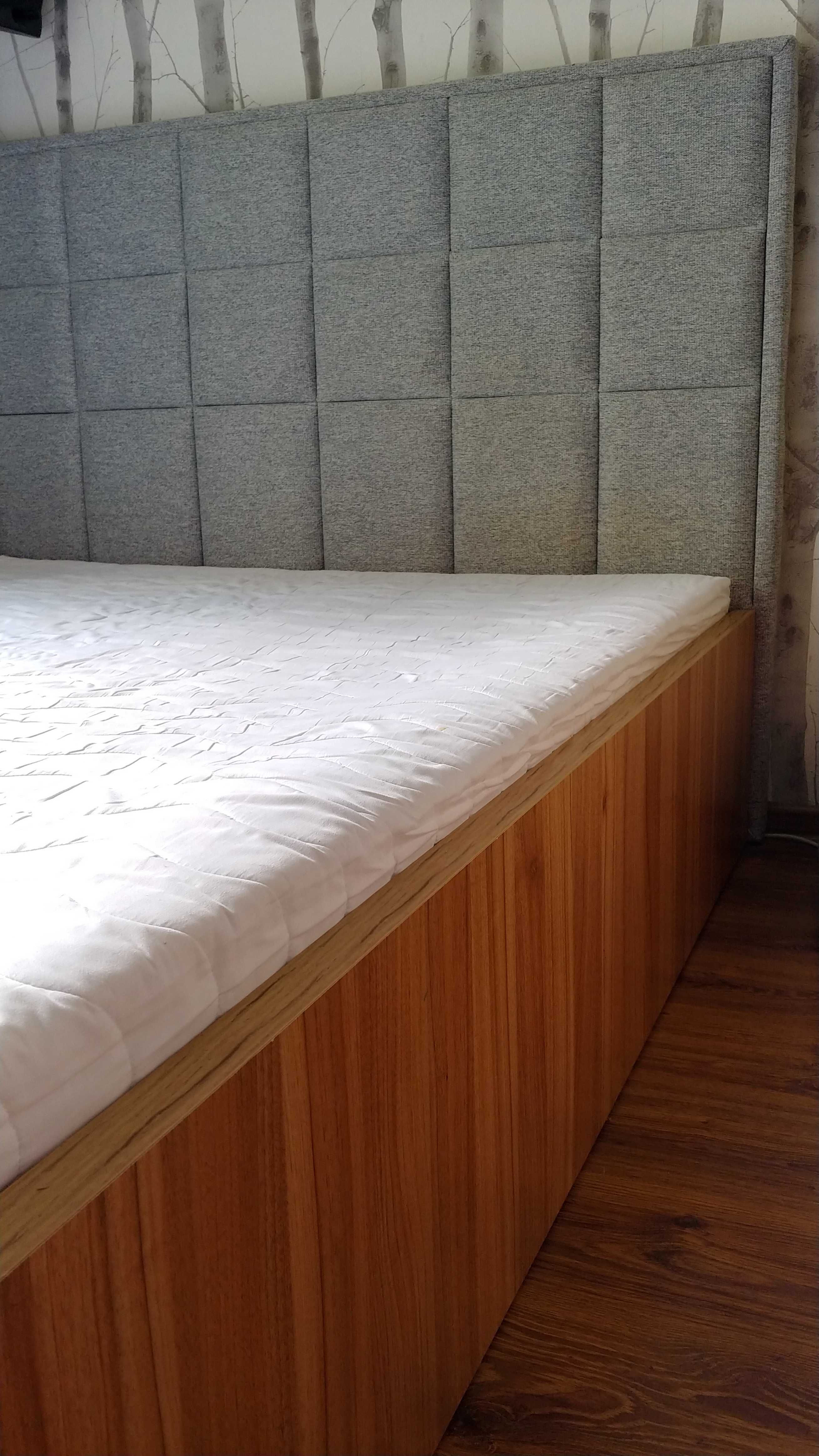 Łóżko 150x200 panelowe wezgłowie, metalowa konstrukcja, duży pojemnik