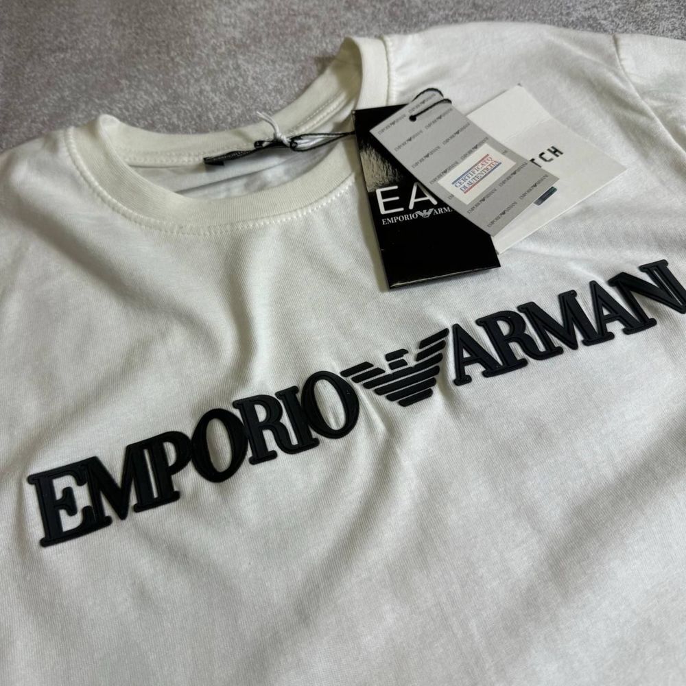 NEW COLLECTION! Чоловіча футболка Emporio Armani в білому кольорі