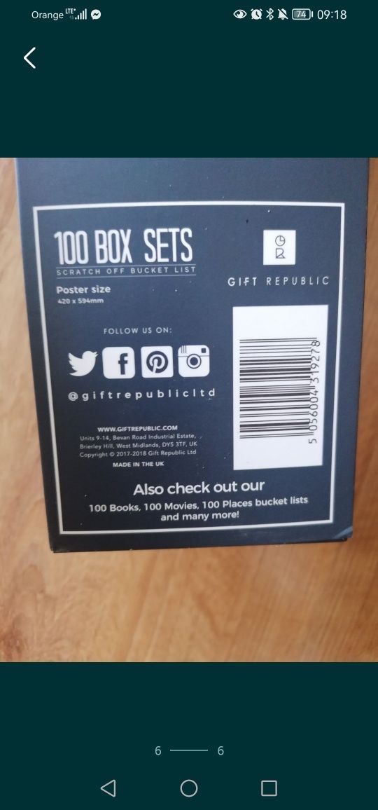 100 box sets scratch off bucket list