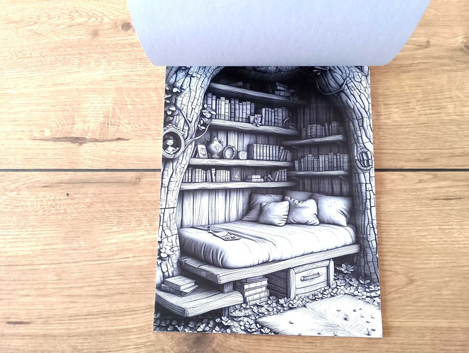 Cozy Corner, Przytulny kącik, kolorowanki dla dzieci i dorosłych.