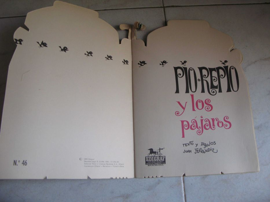 Livro infantil antigo “Pio Repio y los Pajaros” (espanhol)