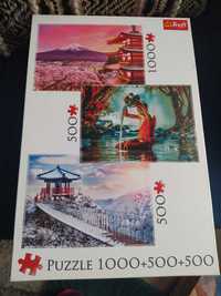 Puzzle zestaw, Japonia, Chiny, 500, 1000, 2000, Trefl, nowe