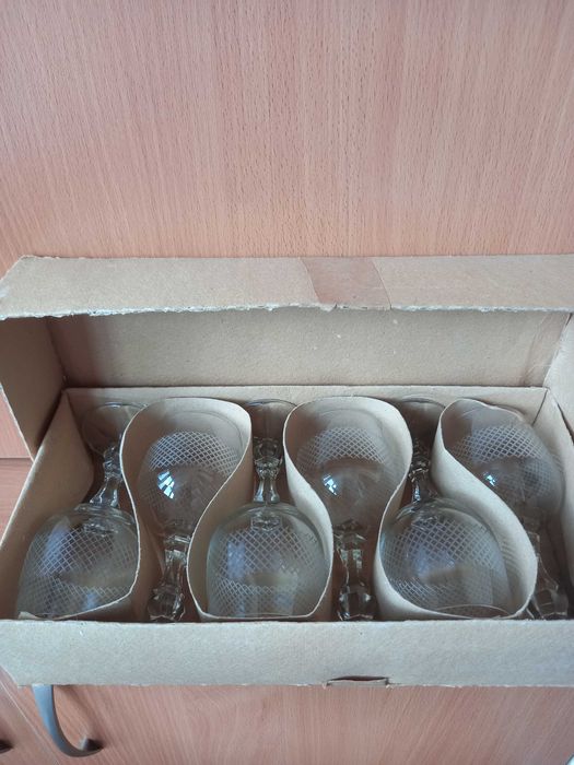 Бокали хрустальні, нові, набір 6 шт.