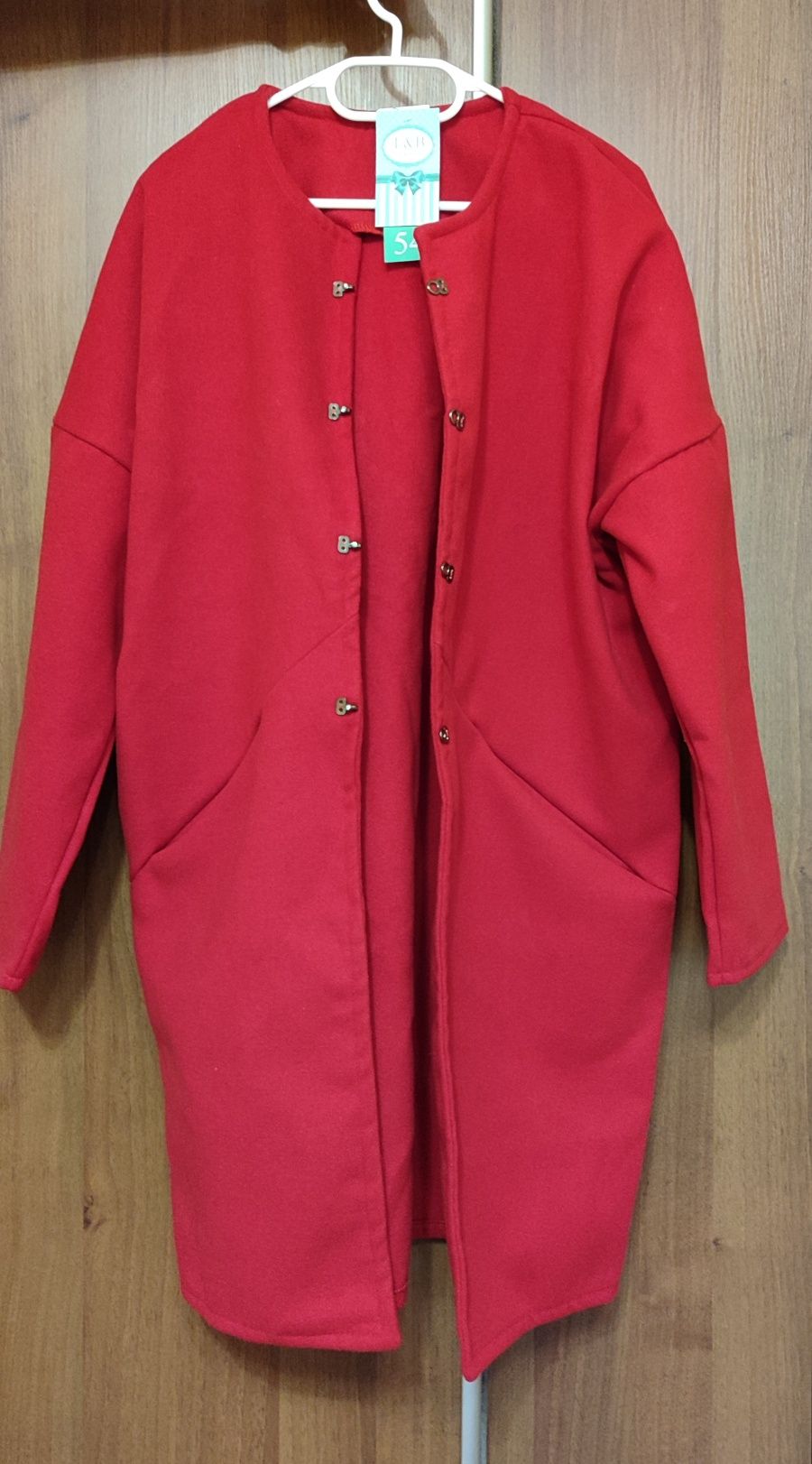 Жіноче демісезонне кашемірове пальто, розмір 54