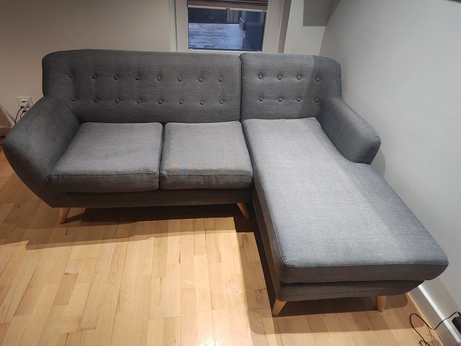 Narożnik dla 3 osób MOTALA 176x138 cm Jasnoszary Lewostronny Beliani