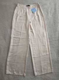Nowe eleganckie kremowe białe spodnie szerokie nogawki Missguided 38