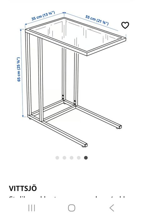 IKEA VITTSJÖ stolik szklany blat 
Stolik pod laptopa, czarnobrąz