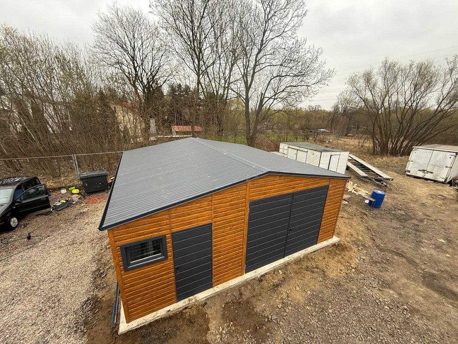 Garaż Blaszany Drewnopodobny 8x7 250 wjazdu hala wiata 10x7 10x8 12x6