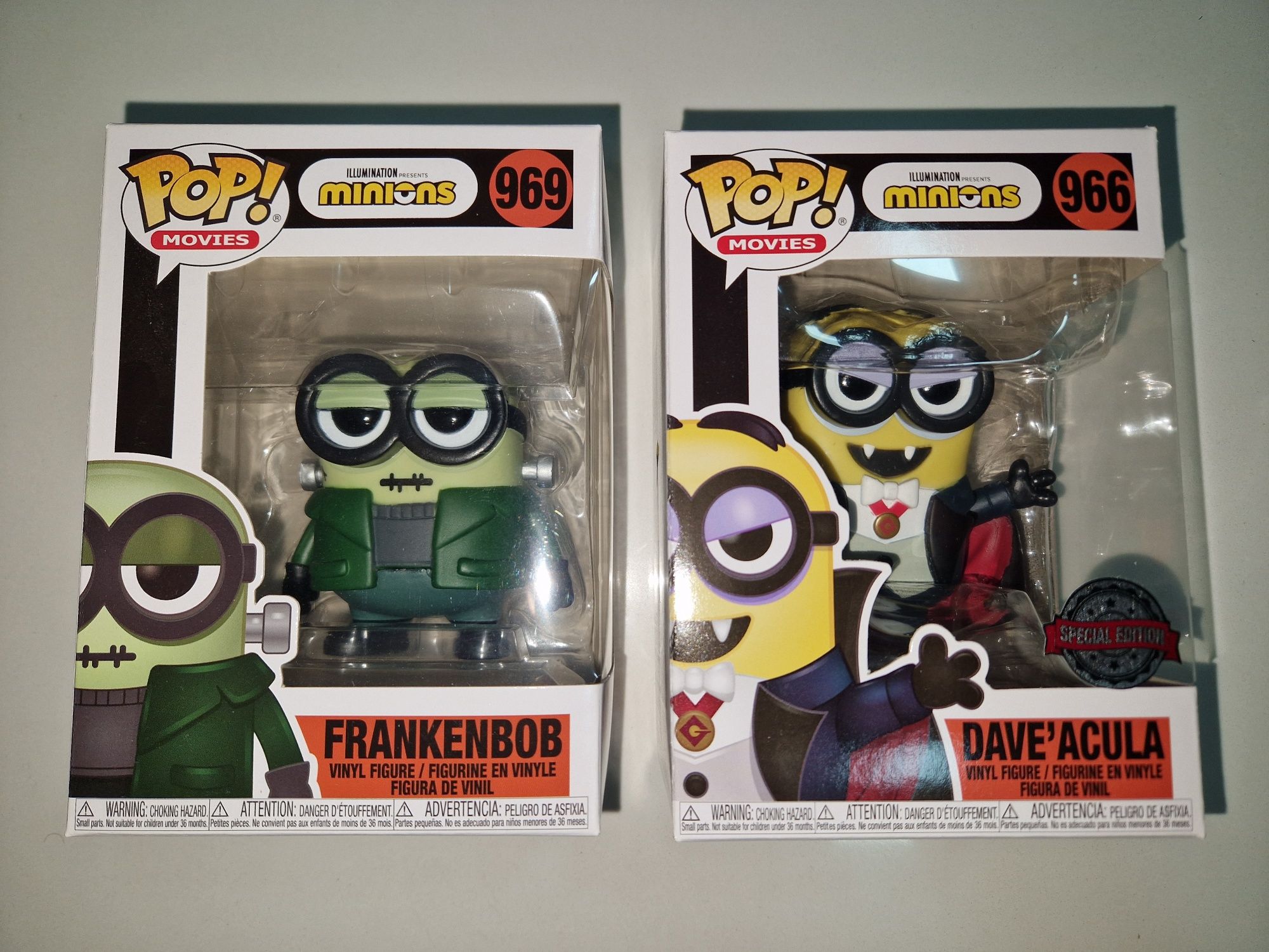 Minions Frankenbob and Dave'acula Funko