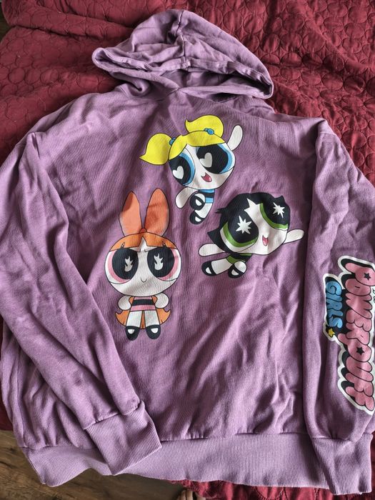 Pull bear atomówki fioletowa bluza 38 kaptur Powerpuff girls