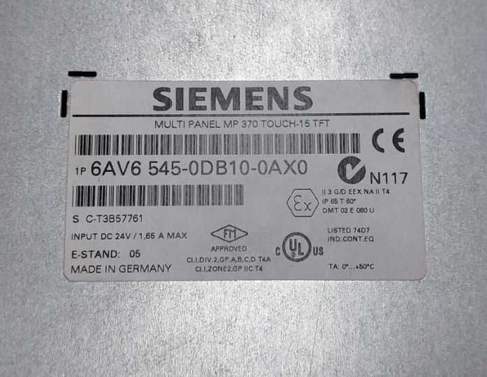 Panel Siemens SIMATIC HMI Multi Panel MP370 6AV6545-0DB10-0AX0
