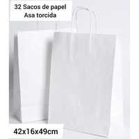 32 sacos de papel de asa torcida
