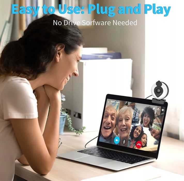 Kamera internetowa Tisoutec i statyw, kamera USB Full HD 1080P